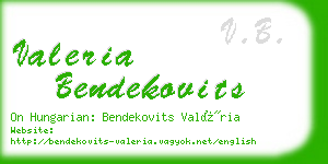 valeria bendekovits business card